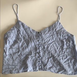 Kendall & Kylie Button Down V-Neck Crop Top